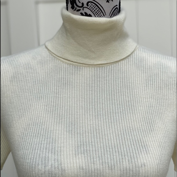 Michael Kors Turtleneck Short Sleeve Sweater Bone Size L JF96G52CFN - Picture 11 of 14